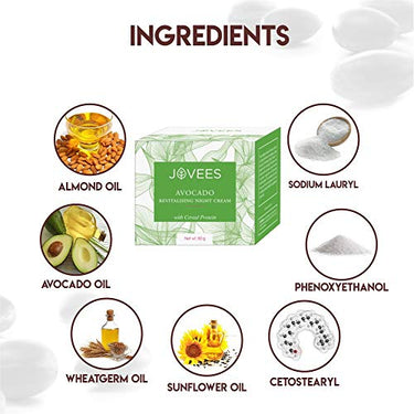 Jovees Herbal Night Cream with Avocado for Younger and Glowing Skin 50 Gm